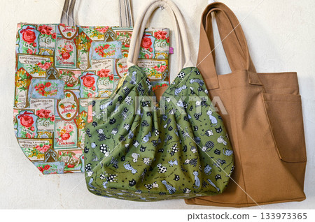 Handmade bags with various patterns 133973365