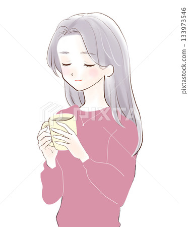 一位正在喘氣的女士 一位正在喘氣的女士 133973546