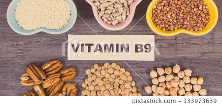 Healthy nutritious food as source natural folic acid, other vitamins or minerals and dietary fiber 133973639