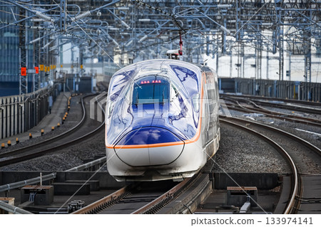 Yamagata Shinkansen E8 series departing from the platform 133974141