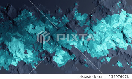 A blue and gray rock wall with a blue stripe 133976078