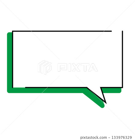 Simple speech bubble illustration, horizontal, square 133976329