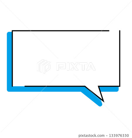 Simple speech bubble illustration, horizontal, square Simple speech bubble illustration, horizontal, square 133976330