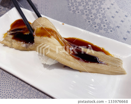 Boiled conger eel nigiri sushi Boiled conger eel nigiri sushi 133976668