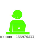 客服人員剪影（綠） 133976833