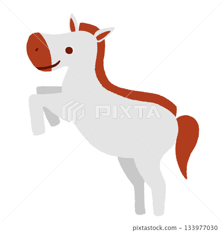 Jumping Horse White Horse 133977030