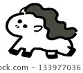 Hand-drawn illustration of a loose horse 133977036