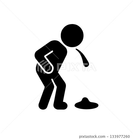 Sick Vomiting Nausea Illness Icon 133977260