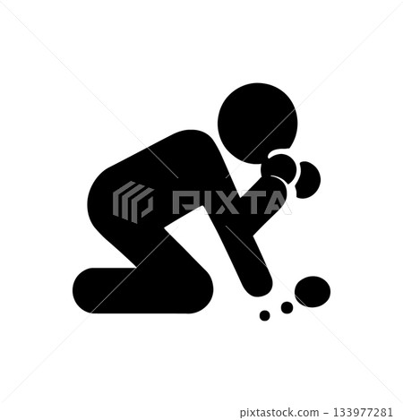 Unhygienic Eating Off Floor Icon Unhygienic Eating Off Floor Icon 133977281