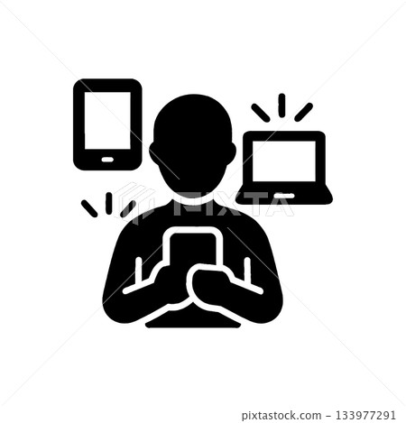 Digital Device Addiction Concept Icon Digital Device Addiction Concept Icon 133977291