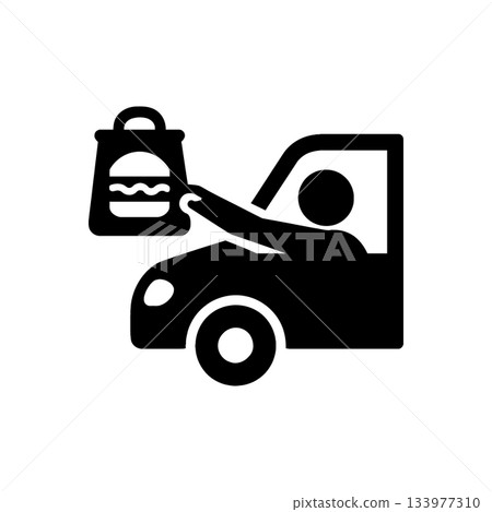 Drive Thru Food Pickup Icon Drive Thru Food Pickup Icon 133977310
