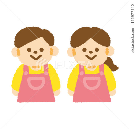 幼兒園/托兒所教師插畫 粉彩可愛圖標 133977540