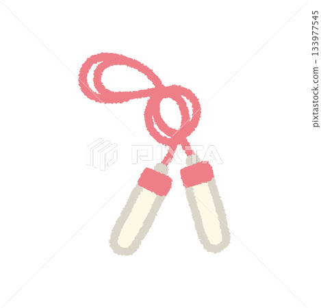 Skipping rope handwritten simple illustration pastel cute icon Skipping rope handwritten simple illustration pastel cute icon 133977545