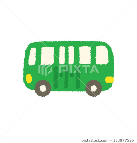 幼兒園/托兒所校車手繪插畫，粉彩風格，兒童可愛圖標 133977550