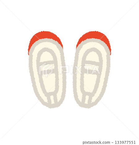 兒童室內鞋，手繪插圖，粉彩，可愛，兒童圖標 133977551