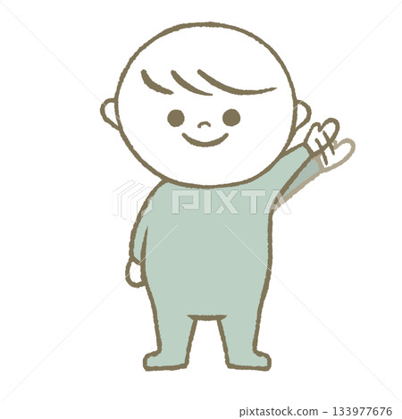Child waving, light blue 133977676