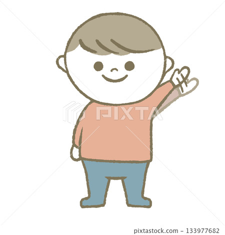 Waving child pink 133977682