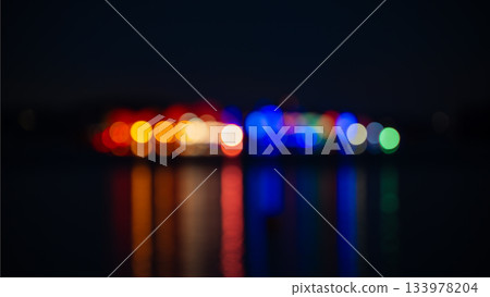 Bokeh - Night Christmas landscape on Fisherman's Island 133978204