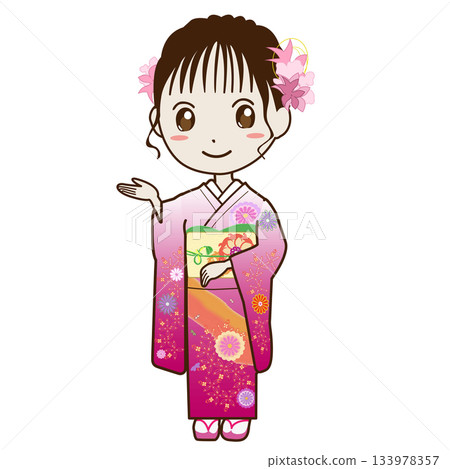 和服形狀的女人 133978357