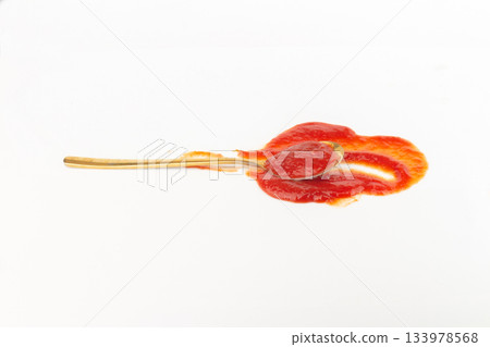 tomato ketchup isolated on white background spoon 133978568