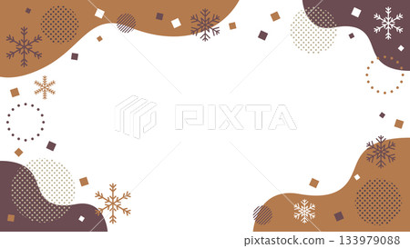 冬季雪花抽象幾何圖案邊框素材背景素材 16:9 尺寸向量棕色 冬季雪花抽象幾何圖案邊框素材背景素材 16:9 尺寸向量棕色 133979088