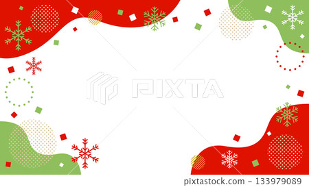 冬季雪晶抽象幾何圖案邊框素材背景素材,16:9 尺寸向量圖,紅黃綠 冬季雪晶抽象幾何圖案邊框素材背景素材,16:9 尺寸向量圖,紅黃綠 133979089