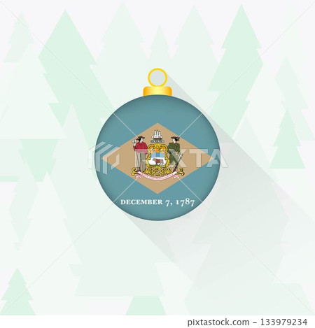 Delaware State Flag Christmas Decoration. Delaware State Flag Christmas Decoration. 133979234