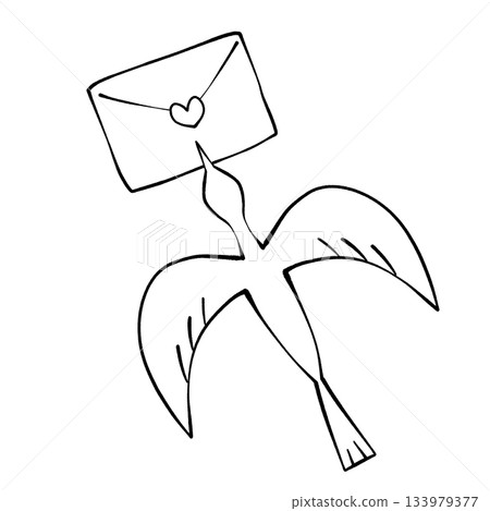 A bird that flies with a letter in its mouth A bird that flies with a letter in its mouth 133979377
