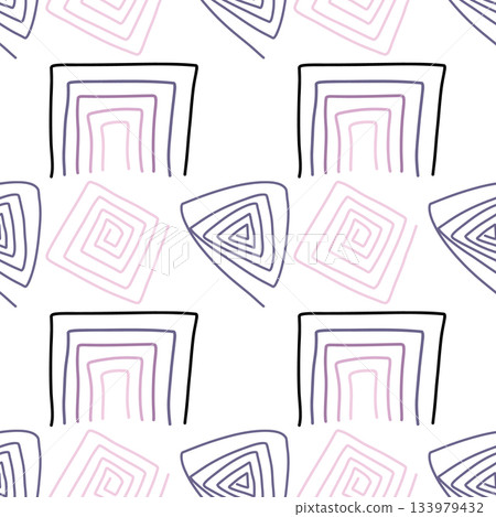 Spots, lines, dots. A seamless vector pattern of minimalist, trendy, hand-drawn abstract elements Spots, lines, dots. A seamless vector pattern of minimalist, trendy, hand-drawn abstract elements 133979432