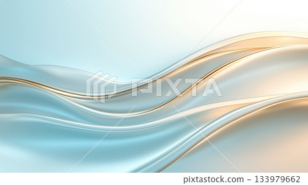 Elegant Wavy Gradient Background with Golden Lines and Fluid Shapes 133979662