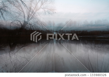 Ghost Reflections on a Winter River Ghost Reflections on a Winter River 133980326