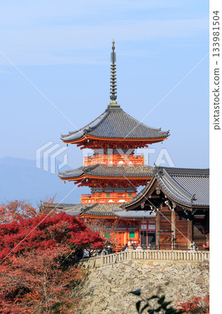 京都的秋天:清水寺與三重塔(京都府京都市東山區) 京都的秋天:清水寺與三重塔(京都府京都市東山區) 133981504