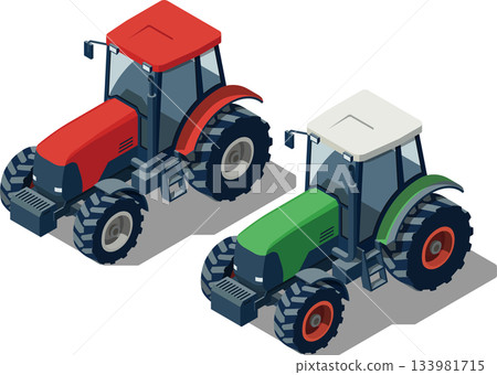 Isometric farm tractor illustration 133981715