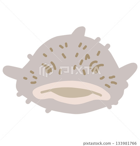 A simply deformed illustration of a blobfish A simply deformed illustration of a blobfish 133981766
