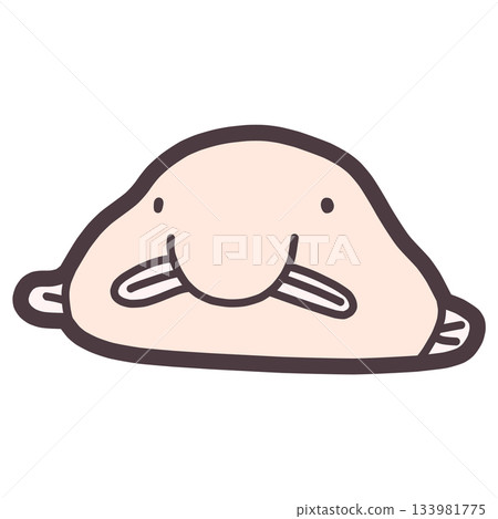 A simply deformed illustration of a blobfish A simply deformed illustration of a blobfish 133981775