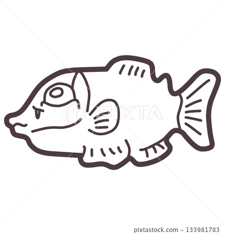 一張簡單、變形的可愛德米尼吉斯魚插圖 133981783