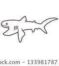 巨口鯊（一種深海鯊魚）的簡略插圖 133981787