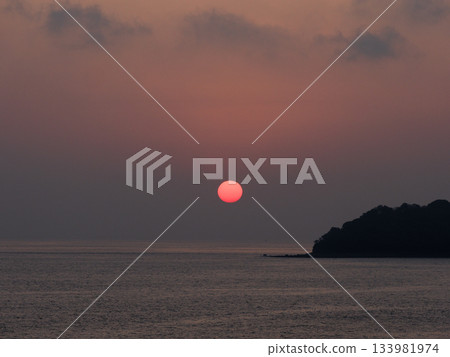 Sunrise on the Seto Inland Sea ferry route Sunrise on the Seto Inland Sea ferry route 133981974