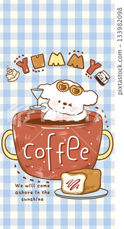 Adorable Cartoon Animal and Food Illustrations with Playful Sweet Designs 133982098