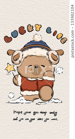 Adorable Cartoon Animal and Food Illustrations with Playful Sweet Designs 133982104