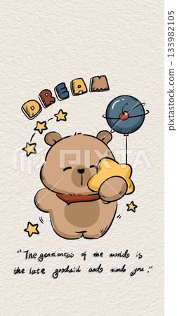 Adorable Cartoon Animal and Food Illustrations with Playful Sweet Designs 133982105