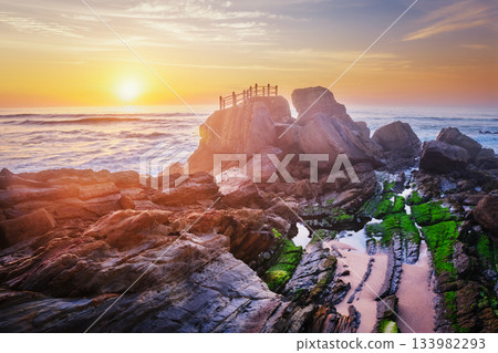 Rock at Praia da Santa Cruz, Portugal Rock at Praia da Santa Cruz, Portugal 133982293