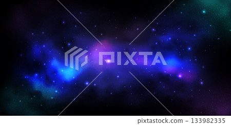 Sky galaxy cloud nebula stars dark night universe milky way cosmos vector illustration. 133982335