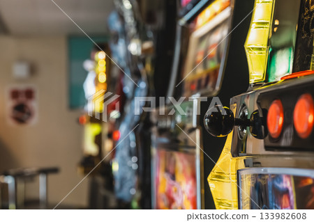 Slot machine close-up 133982608