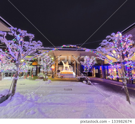 尤比坦車站前的燈光秀 133982674