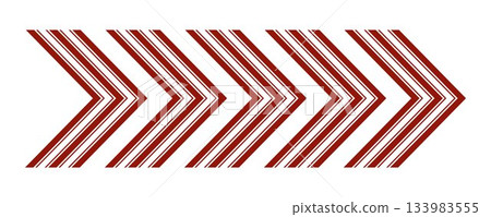 Christmas swipe arrow with festive chevron stripes in red and white. Holiday themed directional graphic for seasonal banners websites greeting cards invitations and winter celebration design projects Christmas swipe arrow with festive chevron stripes in red and white. Holiday themed directional graphic for seasonal banners websites greeting cards invitations and winter celebration design projects 133983555