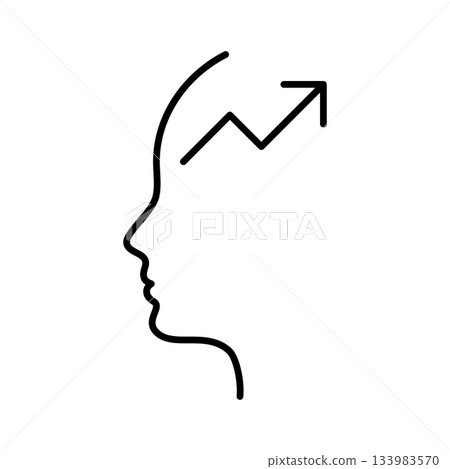 Motivation head icon with upward arrow representing growth mindset self improvement personal development inspiration progress success potential and positive thinking for coaching business, education Motivation head icon with upward arrow representing growth mindset self improvement personal development inspiration progress success potential and positive thinking for coaching business, education 133983570