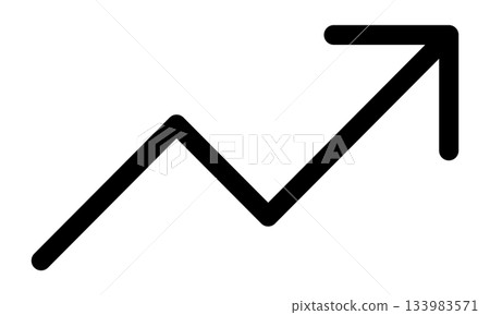 Upward arrow growth chart symbol representing motivation progress success improvement business performance increase productivity positive trend and achievement for coaching branding 133983571