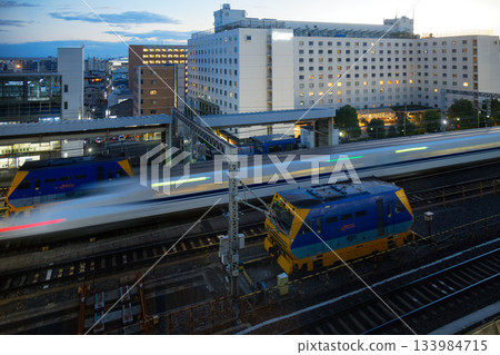 Kyoto Station Shinkansen evening view 133984715