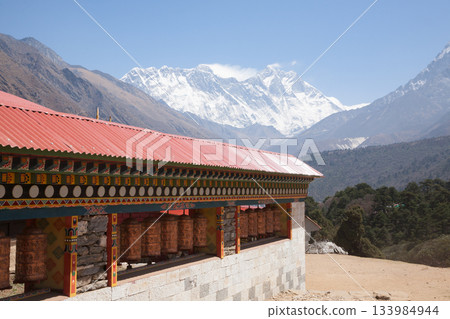 Tengboche monastery with peaks in background, EBC, Nepal 133984944